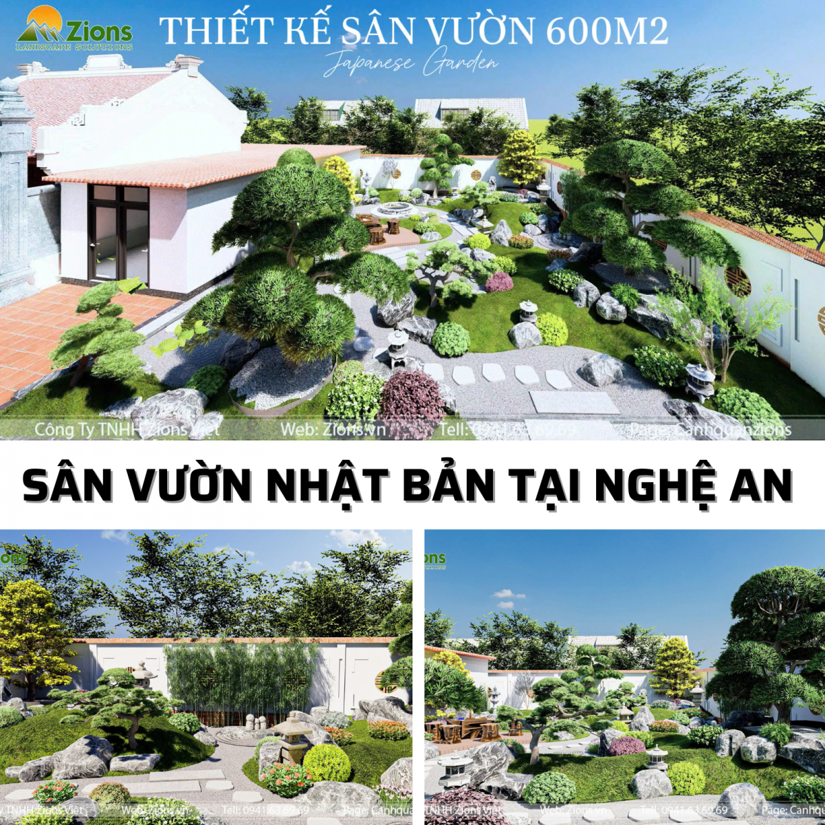 Thiết kế sân vườn Nhật Bản tại Nghệ An 